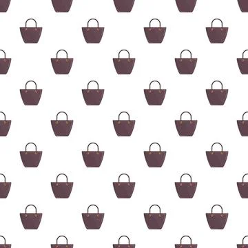 Seamless pattern with repeating purple tote bags Illustration