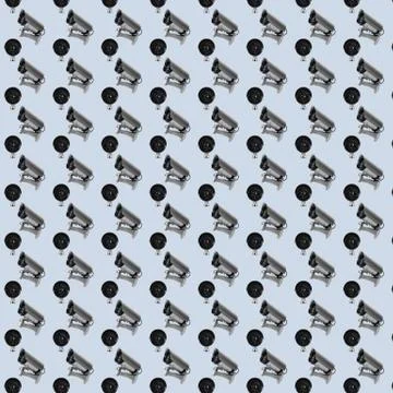 Seamless pattern with repeating security cctv cameras 스톡 일러스트