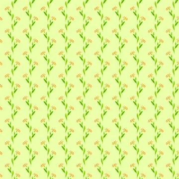 Seamless pattern. Repeating small  yellow flowers. Yellow background. Stock Illustration