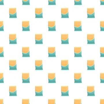 Seamless pattern with a repeating snack bag design 스톡 일러스트
