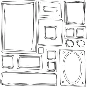 Seamless pattern. Repeating texture with hand drawn frames Stock Illustration