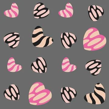 Seamless pattern repeating texture sweet hearts Stock Illustration