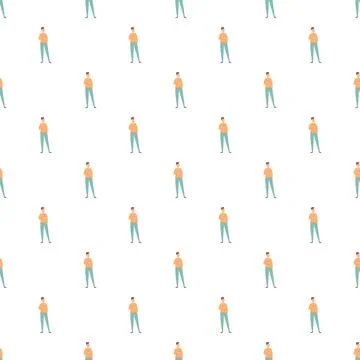 Seamless pattern with repeating thinking man illustration Stock Illustration