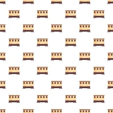 Seamless pattern with repeating vintage train wagon elements 库存插图