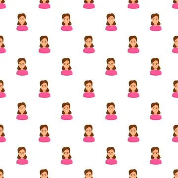Seamless pattern with repeating woman avatars for backgrounds Stockillustratie