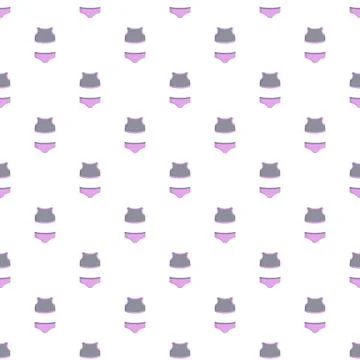 Seamless pattern with repeating women's swimsuit icons Stock Illustration