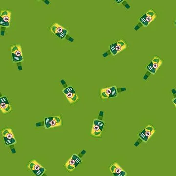 Seamless pattern repellent bug spray color icon vector Stock Illustration
