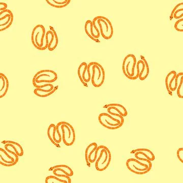 Seamless pattern reptile snake oriental cartoon vector イラスト素材