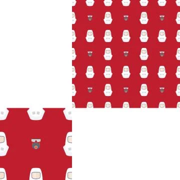 Seamless pattern of Rescue and fire with respiratory mask, glasses and white Stock Illustration