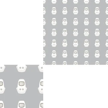 Seamless pattern of Rescue and fire with white fire helmets on the light gray Stock Illustration