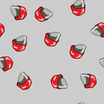 Seamless pattern rescue firefighter helmet cartoon vector Stock Illustration