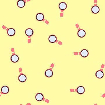 Seamless pattern research magnifying glass cartoon vector Stock Illustration