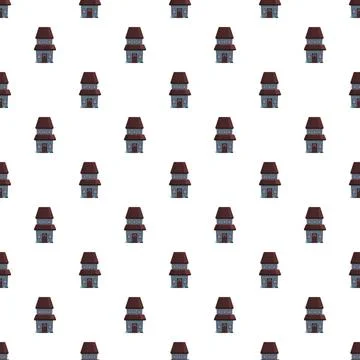 Seamless pattern of residential building structures Illustrazione stock