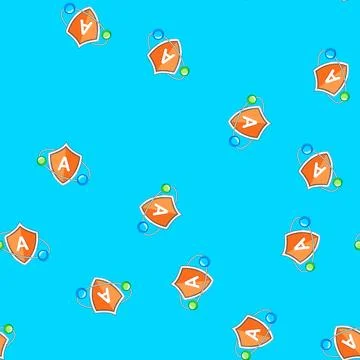 Seamless pattern resilience vitamin shield cartoon vector Ilustración de archivo