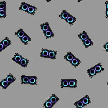 Seamless pattern resonance speaker music cartoon vector 스톡 일러스트