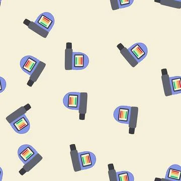 Seamless pattern respiratory spirometer cartoon vector Stock Illustration