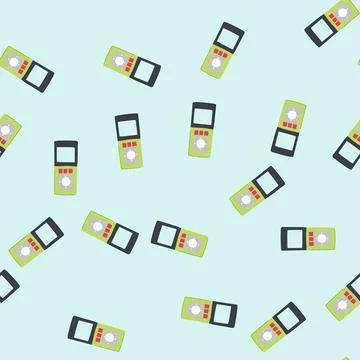 Seamless pattern response voting clicker cartoon vector Stock Illustration