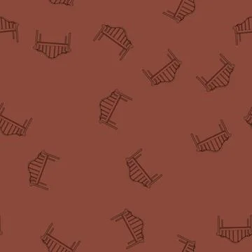 Seamless pattern rest garden outdoor bench cartoon vector Stock Illustration
