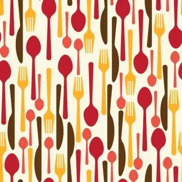 Seamless pattern with restaurant and kitchen utensils Stock Illustration