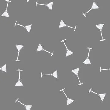 Seamless pattern restaurant cocktail glasses cartoon vector Stock Illustration