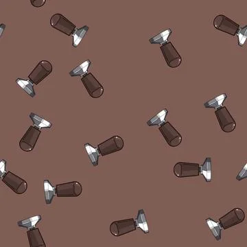 Seamless pattern restaurant tamper coffee cartoon vector イラスト素材