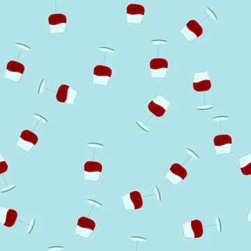 Seamless pattern restaurant wine glass cartoon vector Stock Illustration