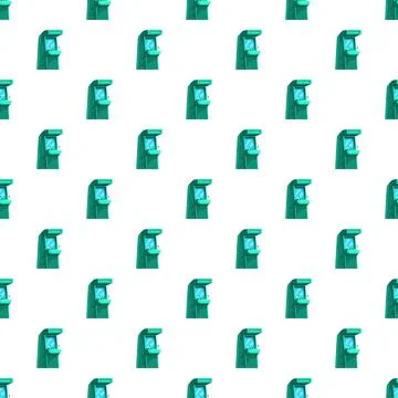 Seamless pattern of retro arcade game machines Illustrazione stock