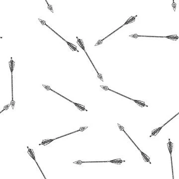 Seamless pattern retro arrow sketch hand drawn Stock Illustration