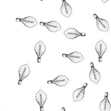 Seamless pattern retro bulb vintage sketch hand drawn Stock Illustration