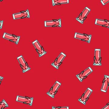 Seamless pattern retro cocktail character cartoon vector Stock Illustration