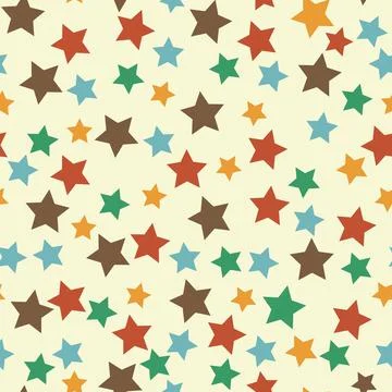 Seamless pattern with retro color pastel stars. Stock Illustration