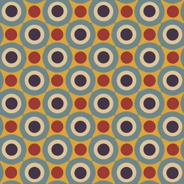 Seamless pattern in retro colors Stock Illustration