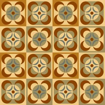 Seamless pattern in retro colors Stock Illustration