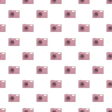 Seamless pattern with retro compact pink cameras Stock Illustration