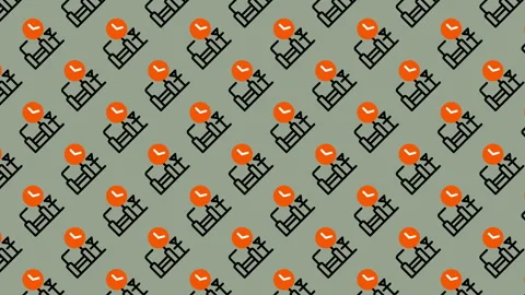 Seamless Pattern of Retro Computer Desktops with Orange Screen. Stock Footage 325405458