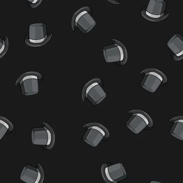 Seamless pattern retro cylinder hat cartoon vector 스톡 일러스트