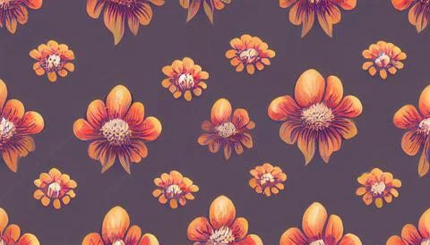 Seamless pattern retro floral for wallpaper Stock Illustration