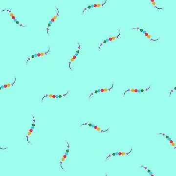 Seamless pattern retro friendship bracelet cartoon vector Stock Illustration