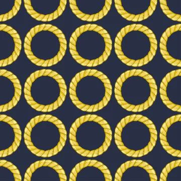 Seamless pattern with retro hand-drawn sketch golden chain イラスト素材