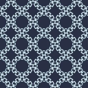 Seamless pattern with retro hand-drawn sketch silver chain Stock Illustration