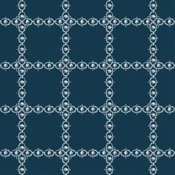 Seamless pattern with retro hand-drawn sketch silver chain Stock Illustration