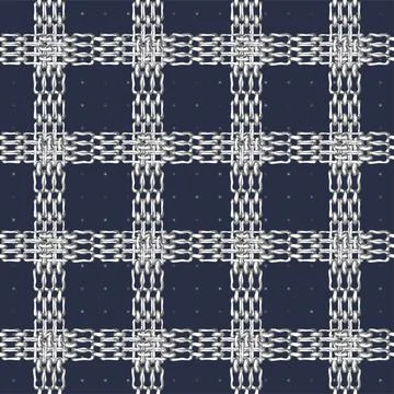 Seamless pattern with retro hand-drawn sketch silver chain Stock Illustration