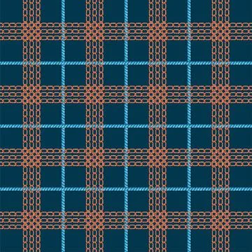 Seamless pattern with retro hand-drawn sketch silver chain Illustrazione stock