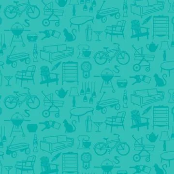 Seamless pattern of Retro Home Icons Иллюстрация