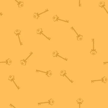 Seamless pattern retro key vintage cartoon vector Stock Illustration