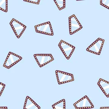 Seamless pattern retro makeup mirror frame cartoon vector Illustrazione stock