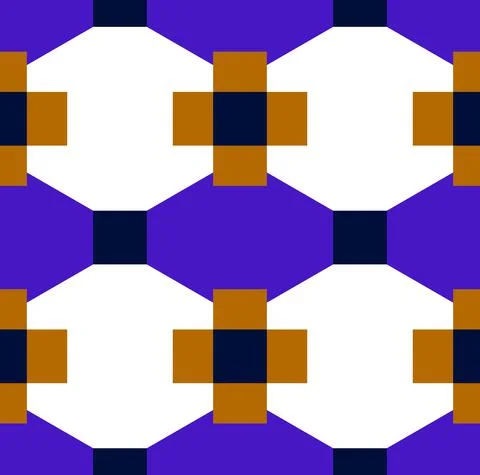 Seamless pattern retro Mid Century modern geometric simple shapes Stockillustratie