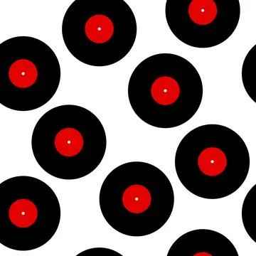Seamless pattern retro music Vinyl record Illustrazione stock