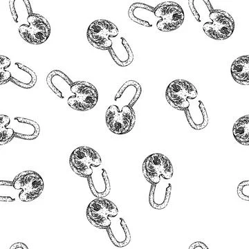 Seamless pattern retro padlock vintage sketch hand drawn Stock Illustration