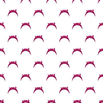 Seamless pattern with retro pink polka dot headbands Illustrazione stock